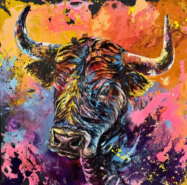 LANDSCHAFT / FLORAL - BULL 120 x 120